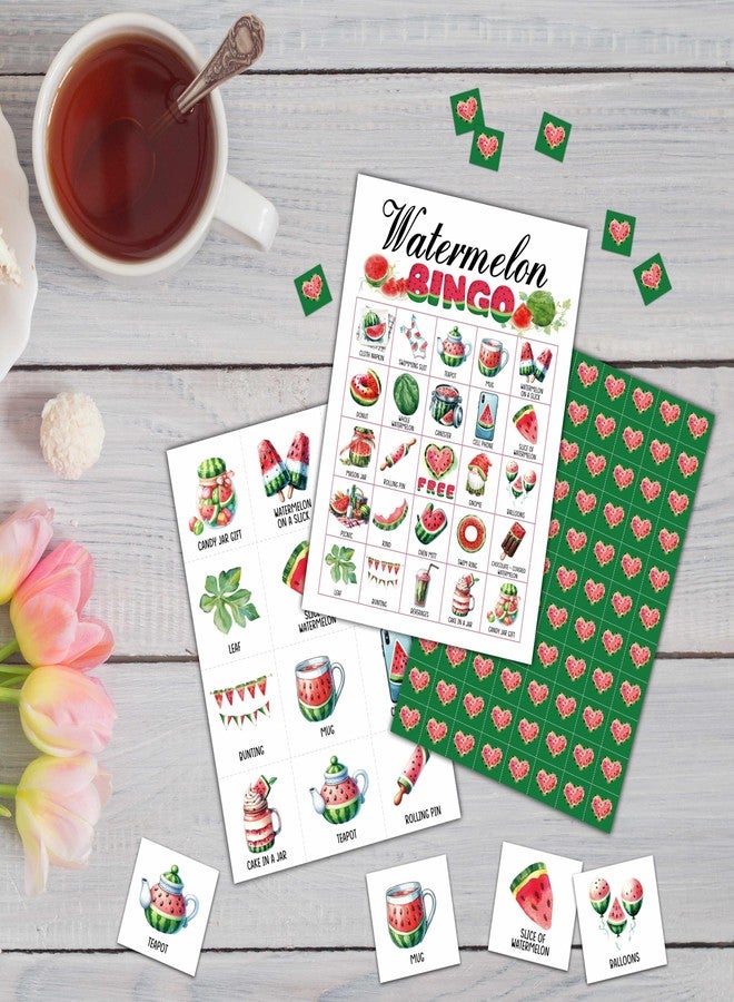 KFNER Watermelon Bingo Games - Summer Bingo Card - 24 Players Bingo Game Set for Adult Family Friends - Indoor Outdoor Activities - Fruit Themed Birthday Party Favors Supplies -C08 - Image 3